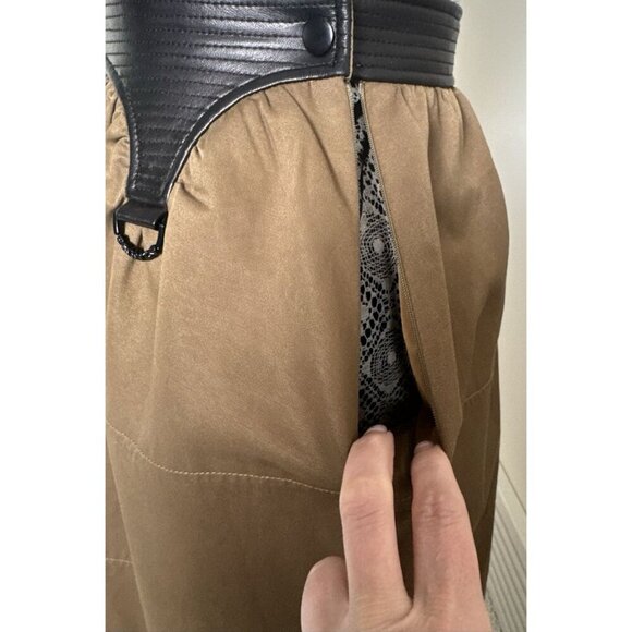 Sea Plus C+ impress skirt, golden brown, small,vegan leather, lined, fairy core - Picture 7 of 16